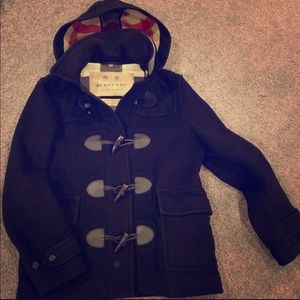 Authentic black Burberry peacoat
